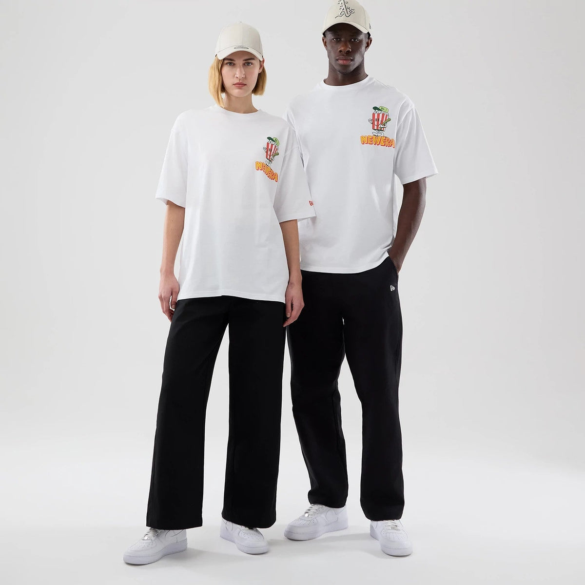 New Era Food Graphic White Oversized T-Shirt-klyvox