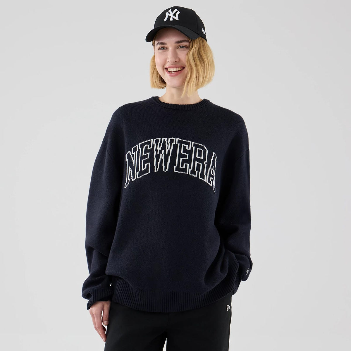 New Era Knit Navy Knitted Sweater-klyvox