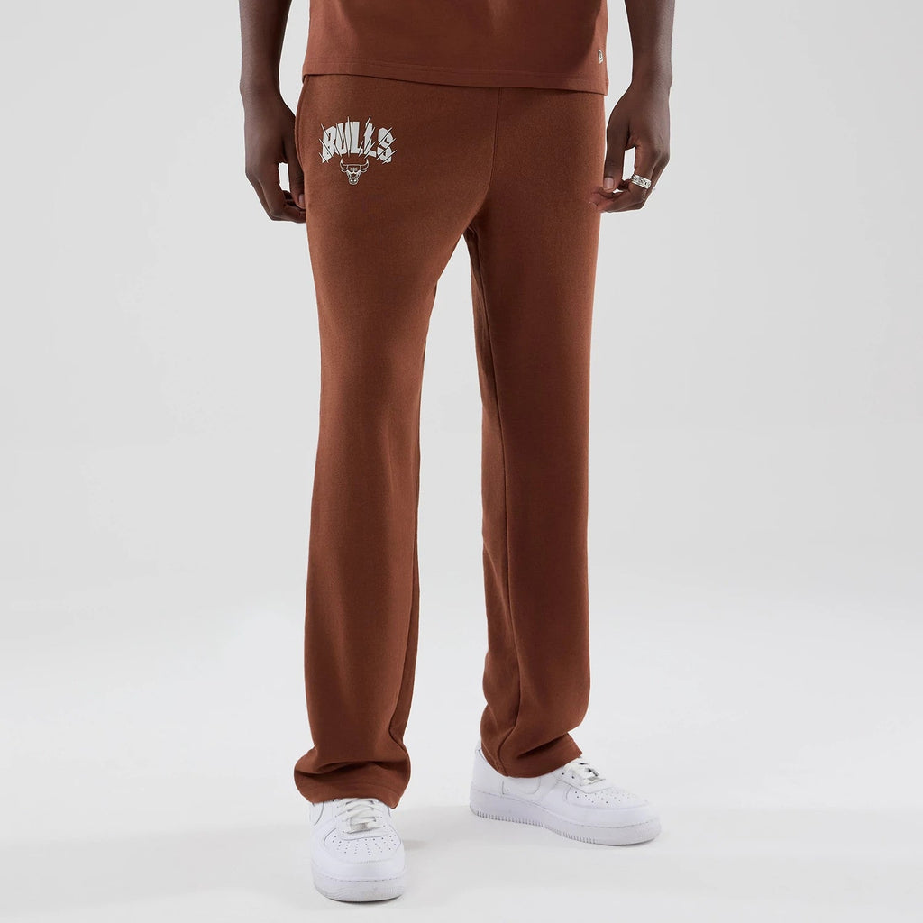 Chicago Bulls NBA Core Plus Brown Straight Leg Joggers-klyvox