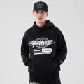 New York Yankees MLB Logo Graphic Black Oversized Pullover Hoodie-klyvox