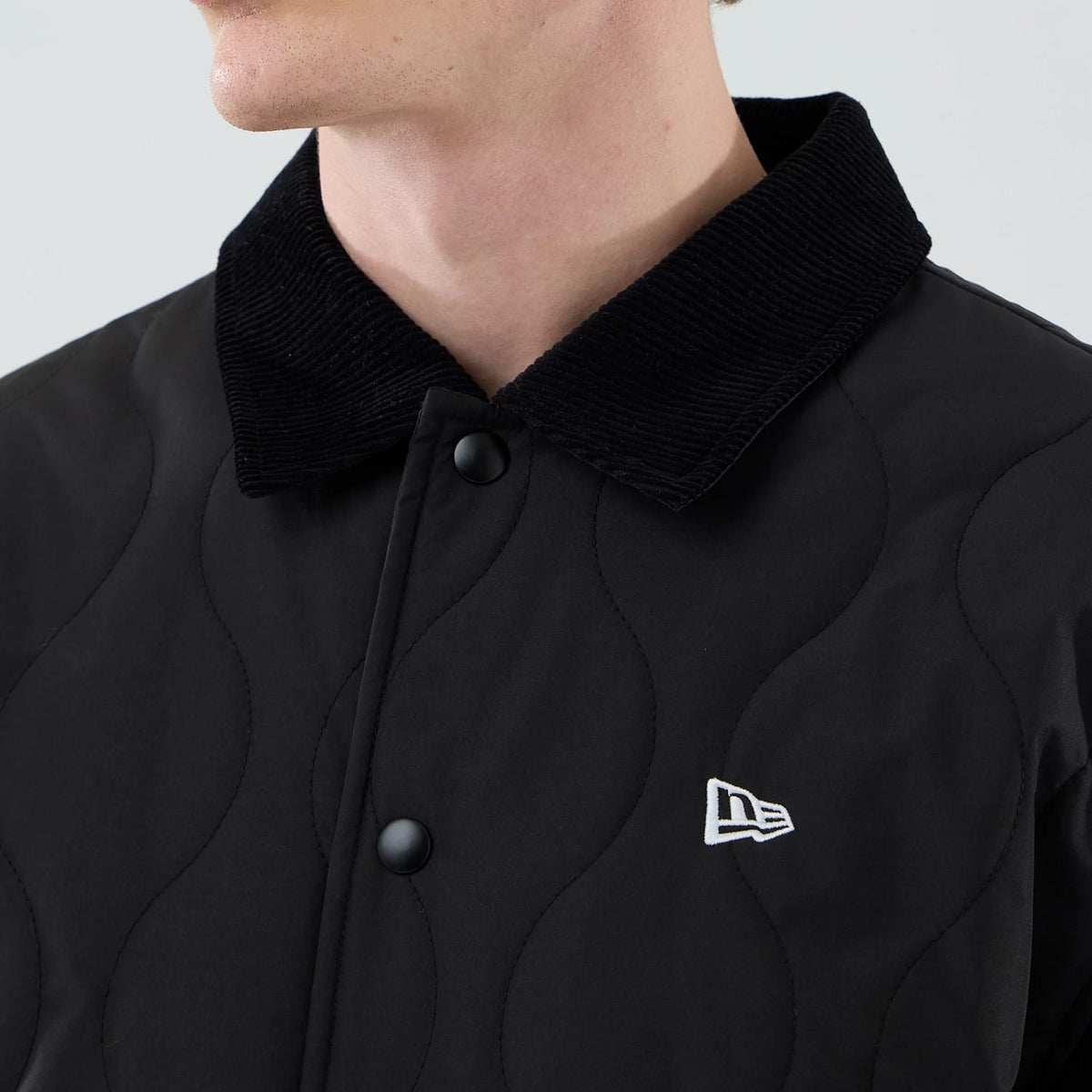 New Era Quilted Coaches Black Jacket-klyvox