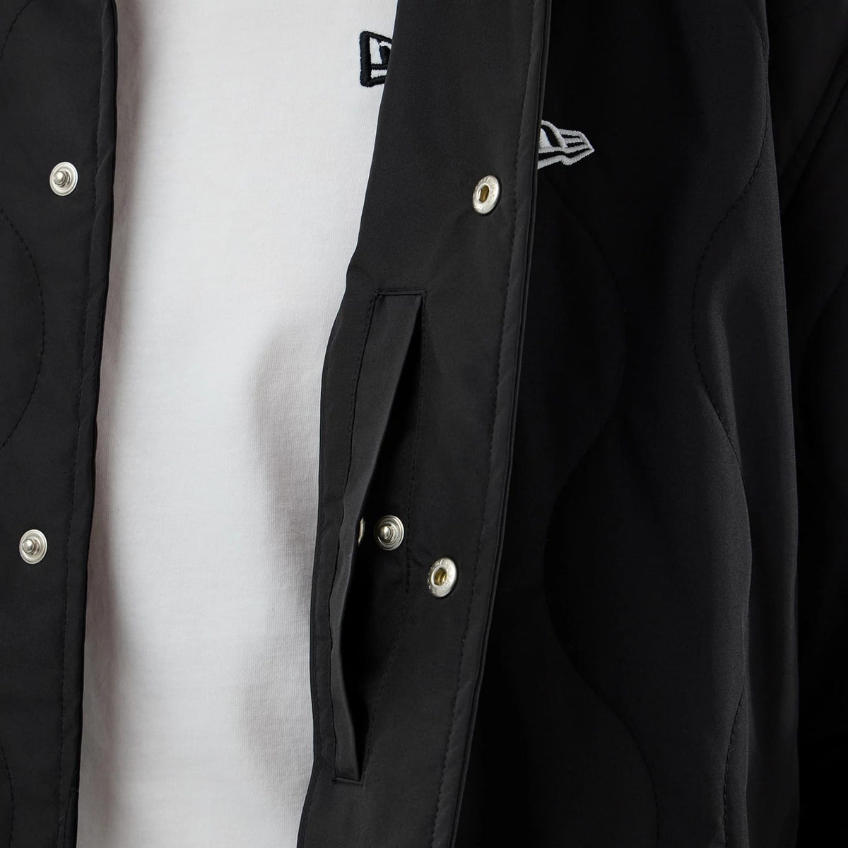 New Era Quilted Coaches Black Jacket-klyvox