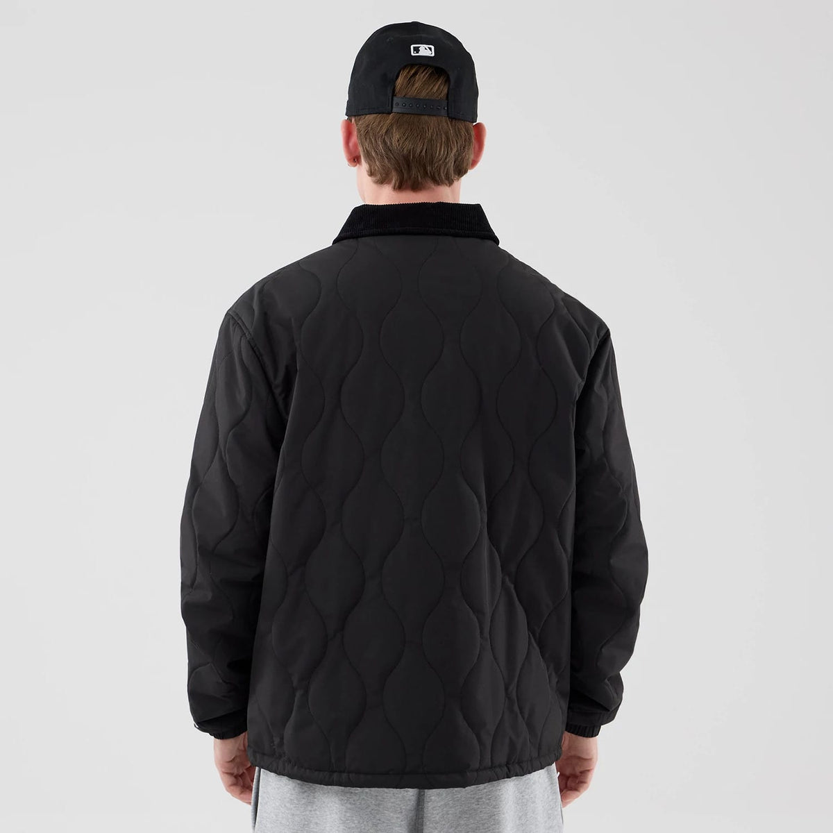 New Era Quilted Coaches Black Jacket-klyvox