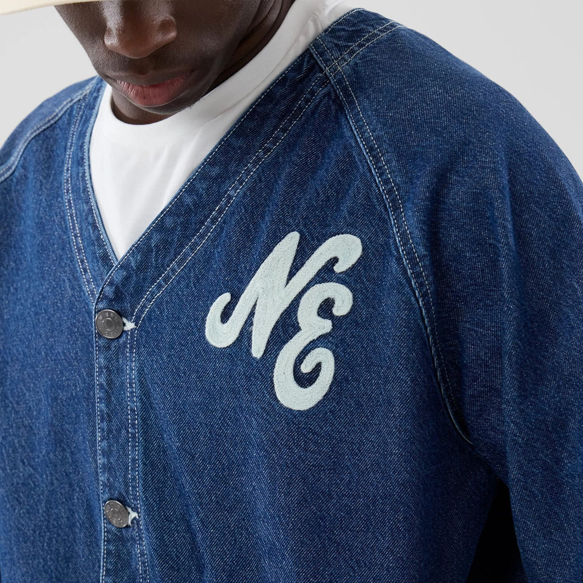 New Era Denim Dark Blue Worker Jacket-klyvox