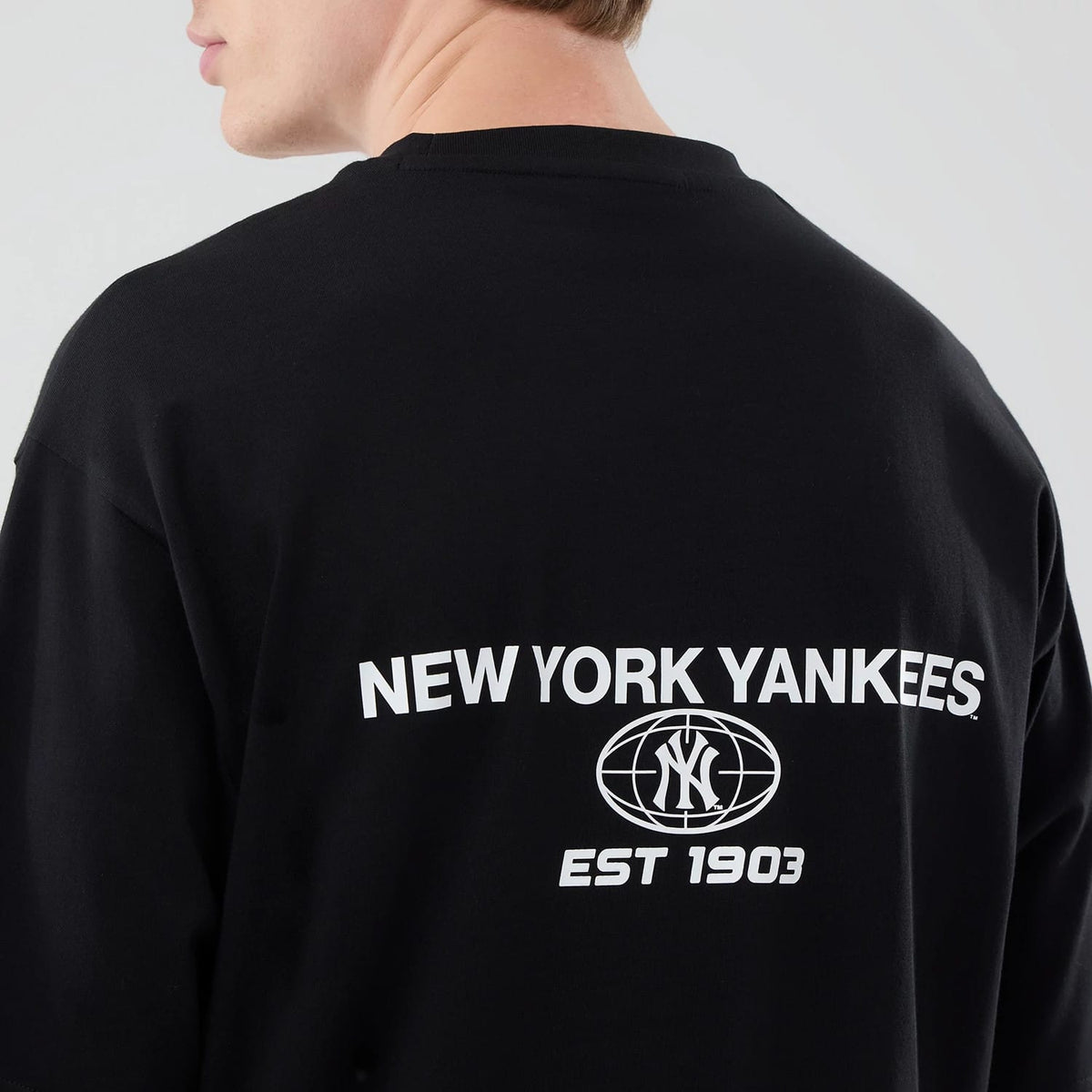 New York Yankees MLB Logo Graphic Black Oversized T-Shirt-klyvox