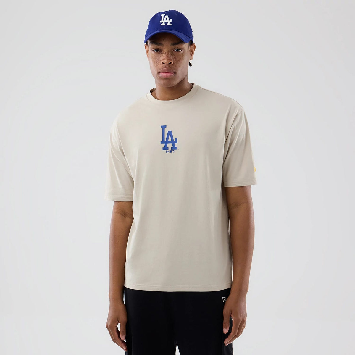 LA Dodgers MLB Food Graphic Cream Oversized T-Shirt-klyvox