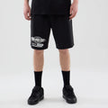 New York Yankees MLB Logo Graphic Black Oversized Shorts-klyvox