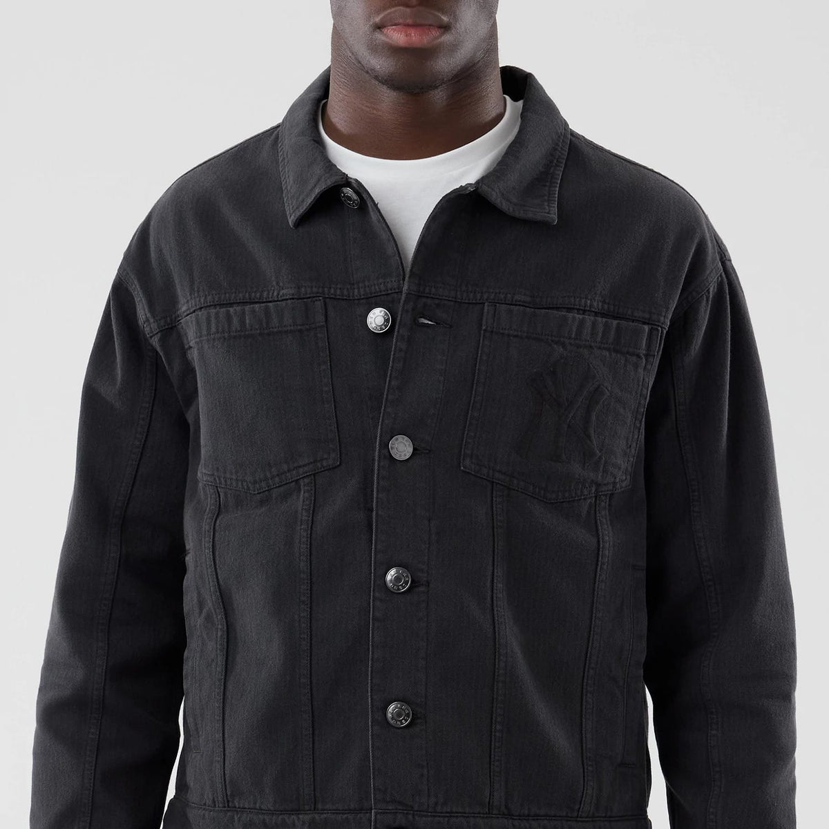 New York Yankees MLB Stripe Denim Grey Jacket-klyvox