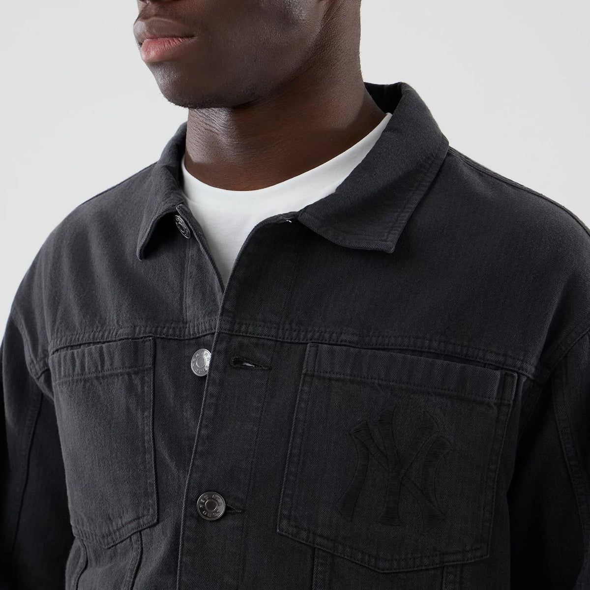 New York Yankees MLB Stripe Denim Grey Jacket-klyvox