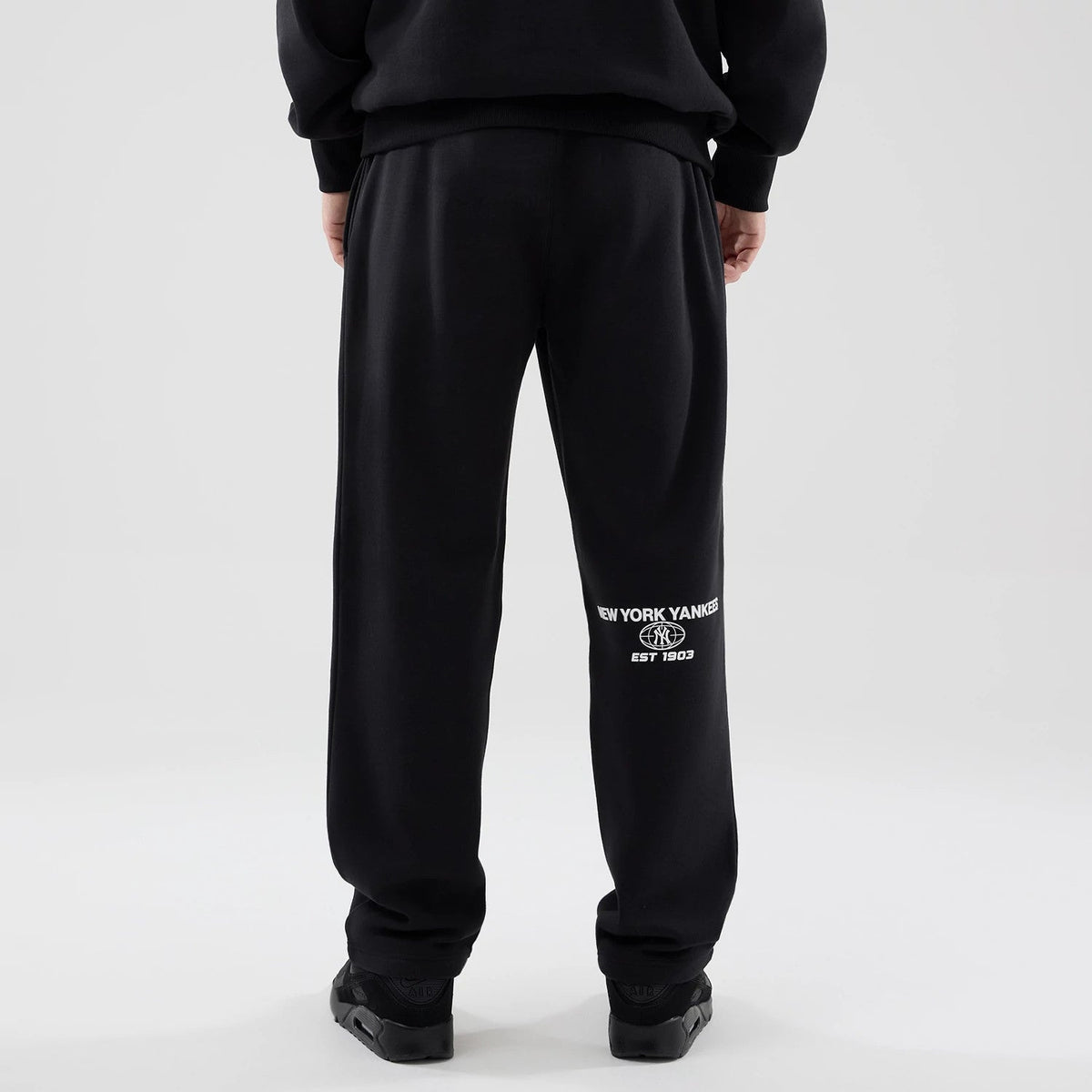New York Yankees MLB Logo Graphic Black Straight Leg Joggers-klyvox