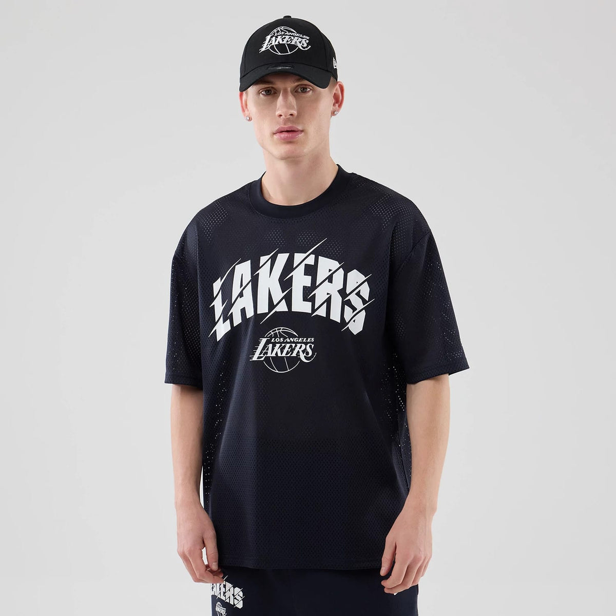 LA Lakers NBA Core Plus Mesh Navy Oversized T-Shirt-klyvox