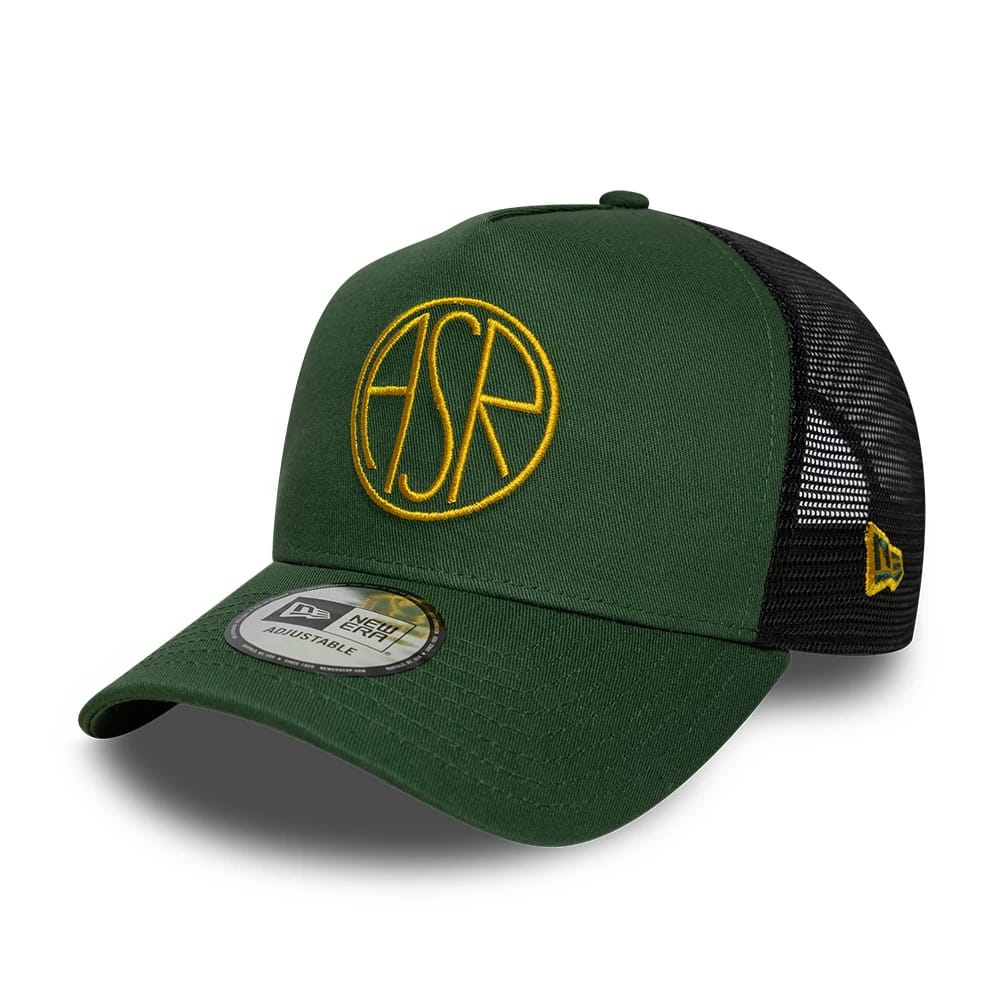 AS Roma Dark Green 9FORTY E-Frame Trucker Adjustable Cap-klyvox