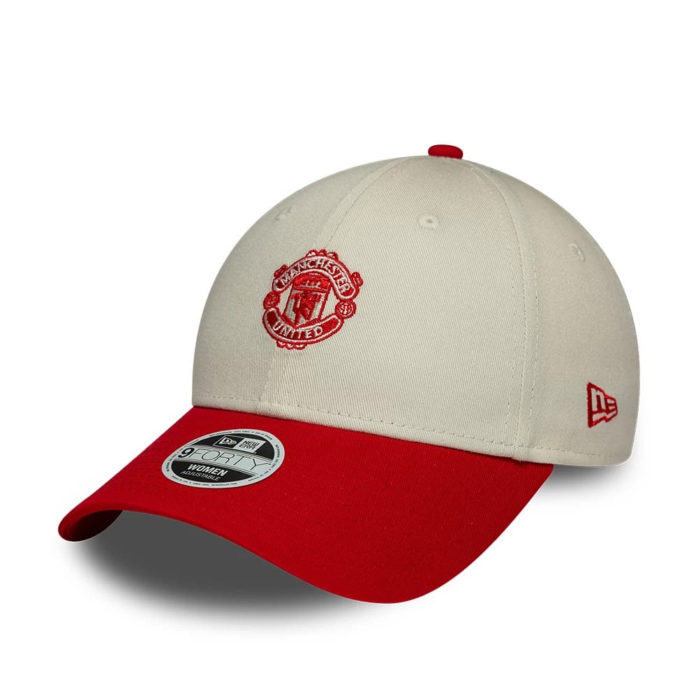 Womens Manchester United FC Cream & Red 9FORTY Adjustable Cap-klyvox