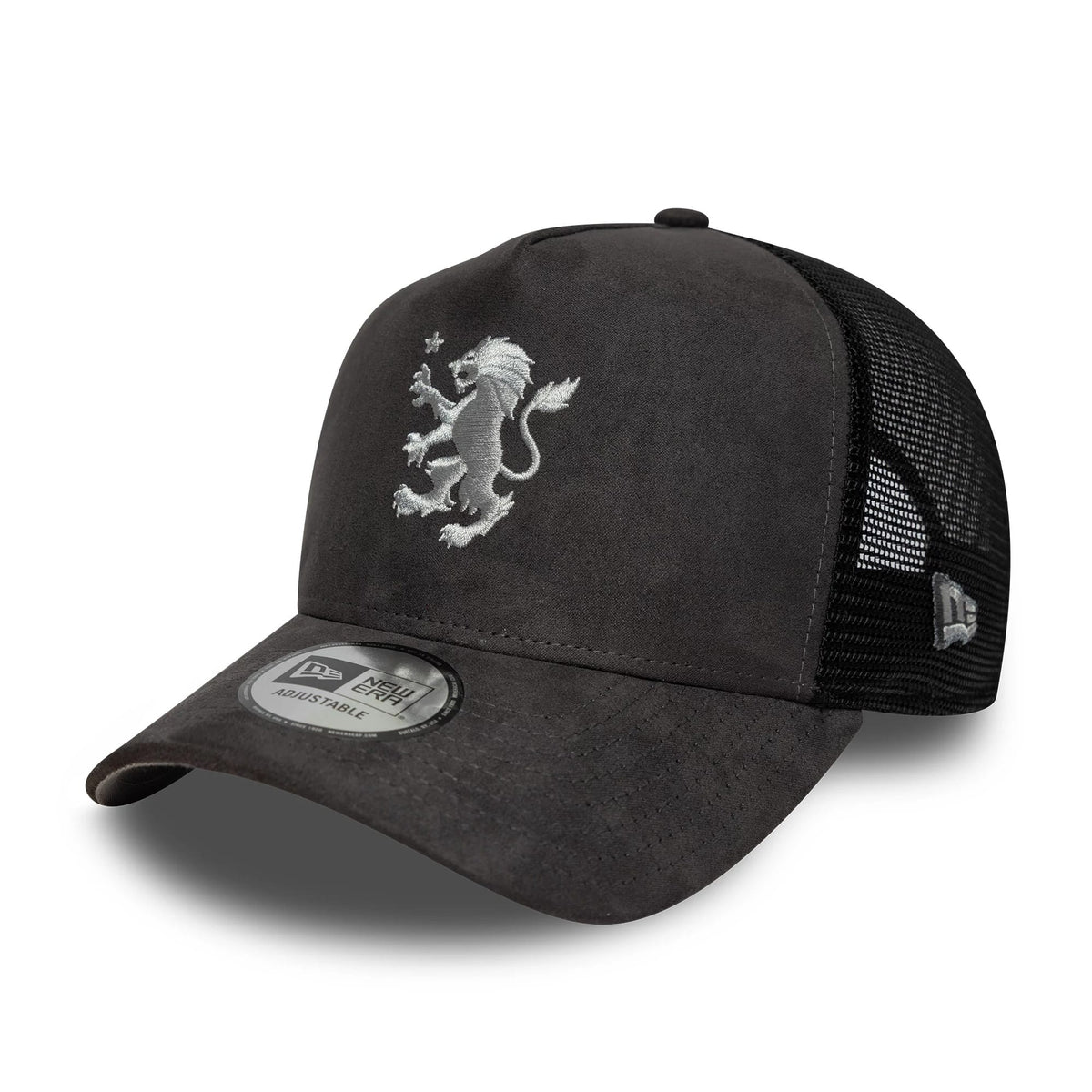 Aston Villa FC Faux Suede Dark Grey 9FORTY E-Frame Trucker Adjustable Cap-klyvox