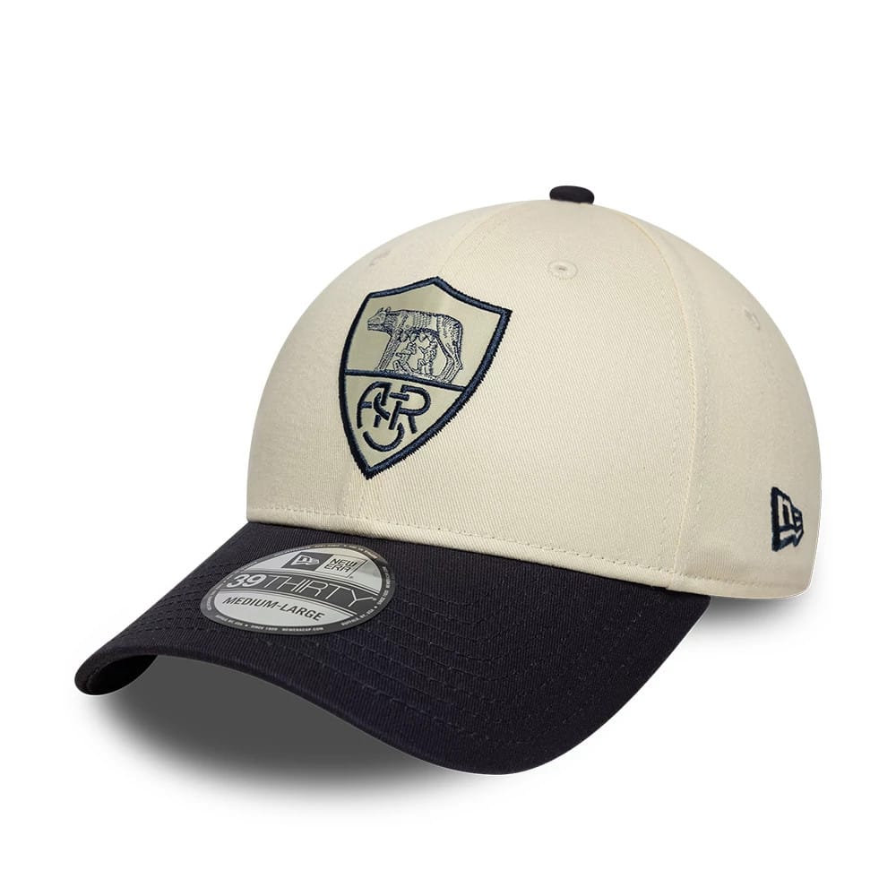 AS Roma Cream & Black 39THIRTY Stretch Fit Cap-klyvox