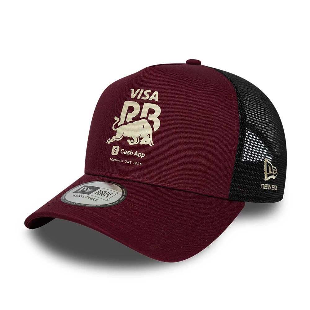 Visa Cash App Racing Bulls Dark Red 9FORTY E-Frame Trucker Adjustable Cap-klyvox