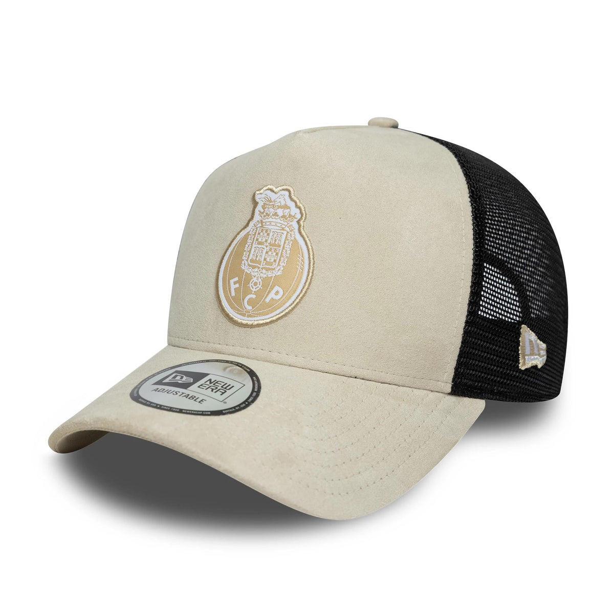 FC Porto Faux Suede Cream 9FORTY A-Frame Trucker Adjustable Cap-klyvox
