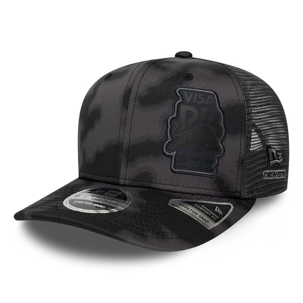 Visa Cash App Racing Bulls All Over Black 9SEVENTY Stretch Snap Adjustable Cap-klyvox