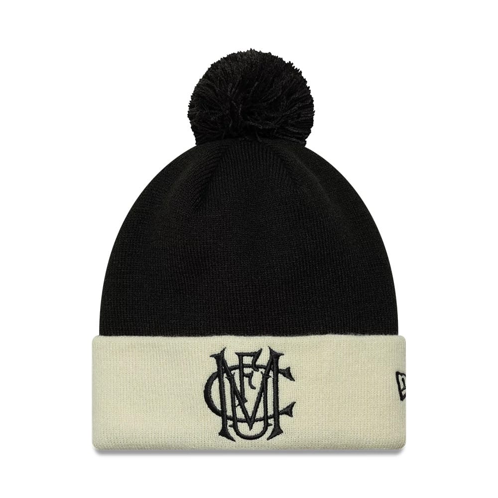 Manchester United FC Monogram Black Cuff Knit Beanie Hat-klyvox