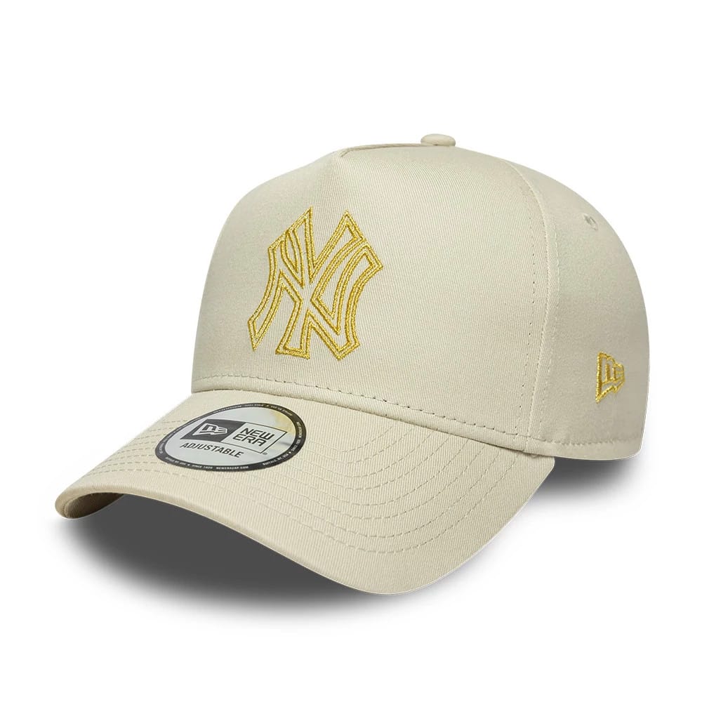 New York Yankees MLB Metallic Outline Cream 9FORTY A-Frame Adjustable Cap-klyvox