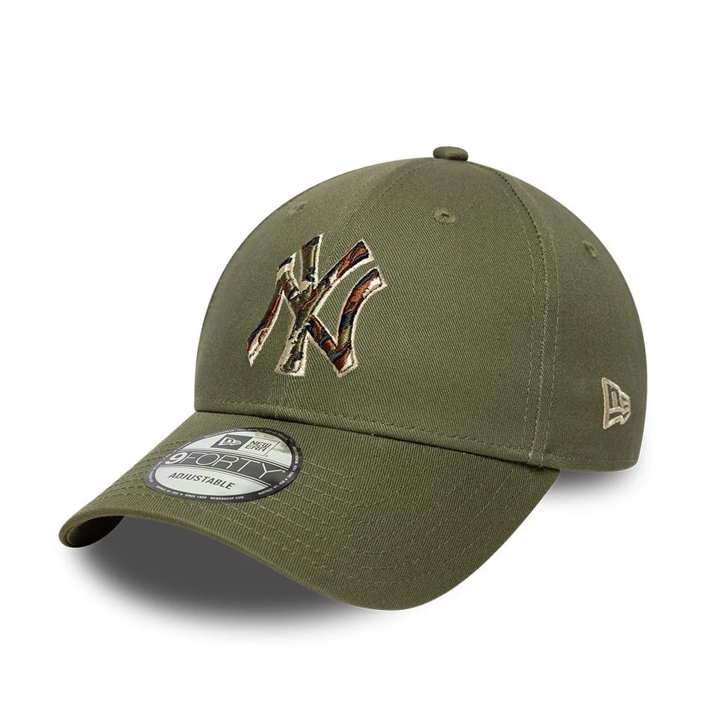 New York Yankees MLB Outline Camo Green 9FORTY Adjustable Cap-klyvox