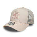 Yankees Youth MLB League Essential Pastel Pink 9FORTY A-Frame Trucker Adjustable Cap-klyvox