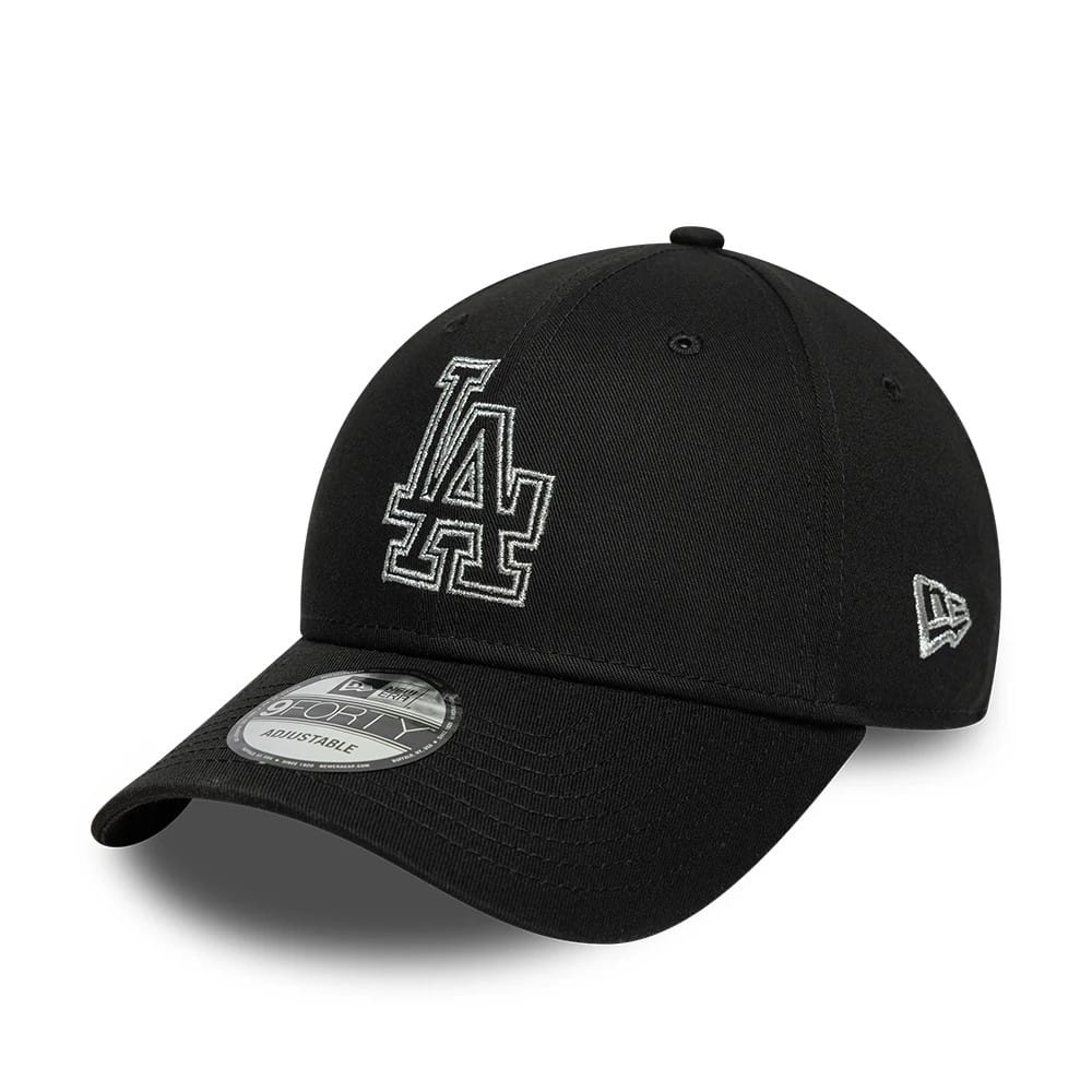 LA Dodgers MLB Metallic Outline Black 9FORTY Adjustable Cap-klyvox