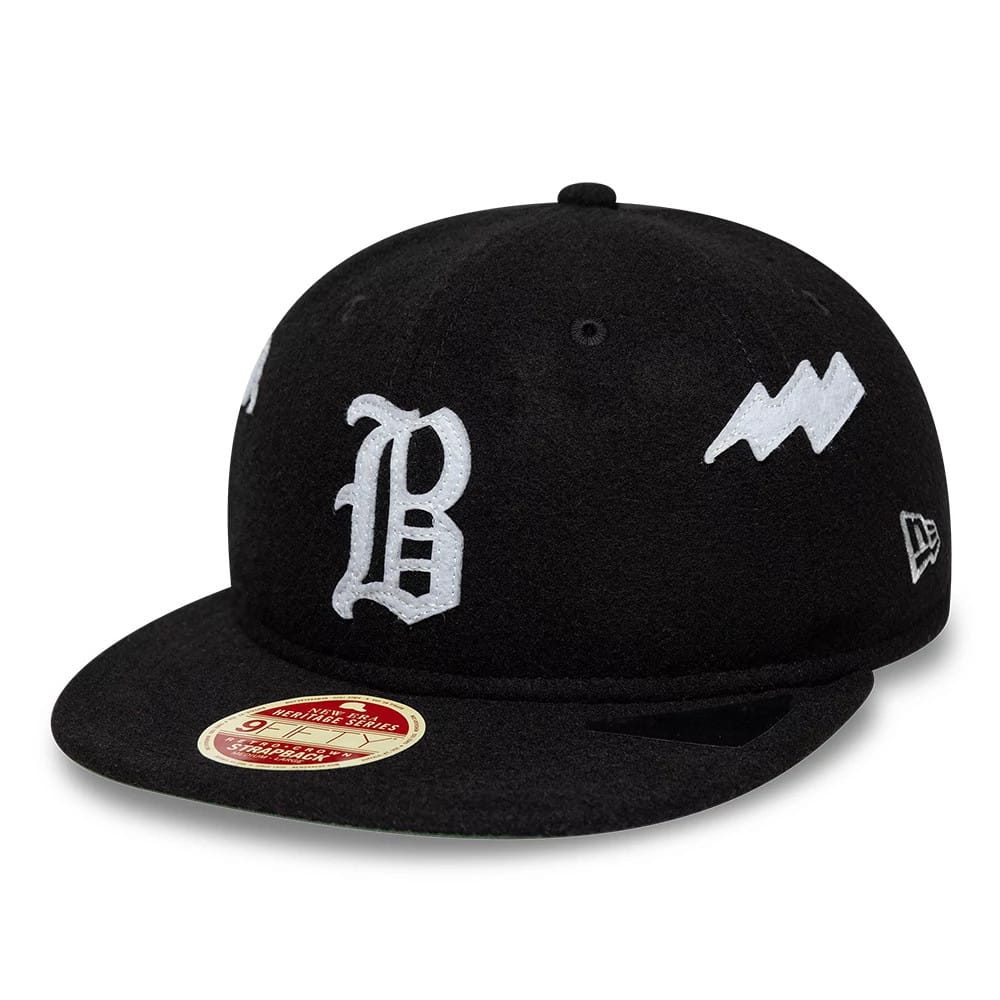 Atlanta Braves MLB Heritage Black Retro Crown 9FIFTY Adjustable Cap-klyvox