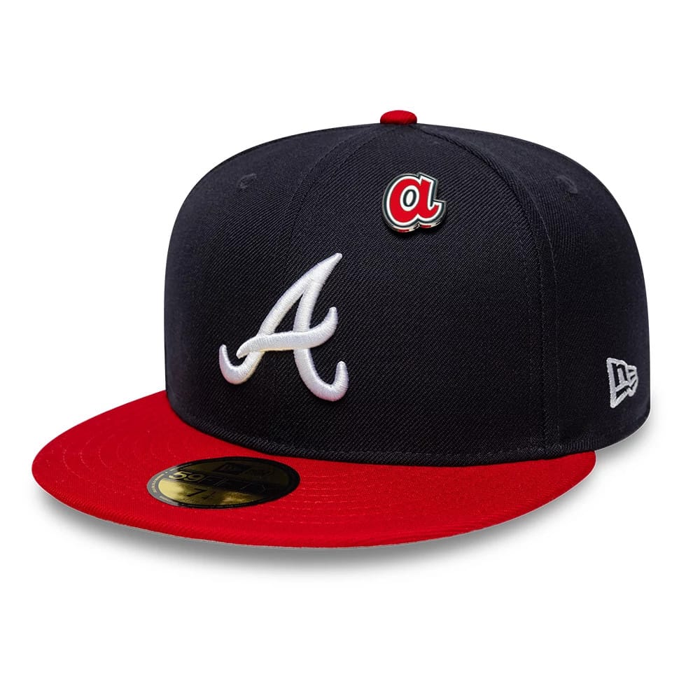 Atlanta Braves MLB Icon Navy & Red 59FIFTY Fitted Cap-klyvox