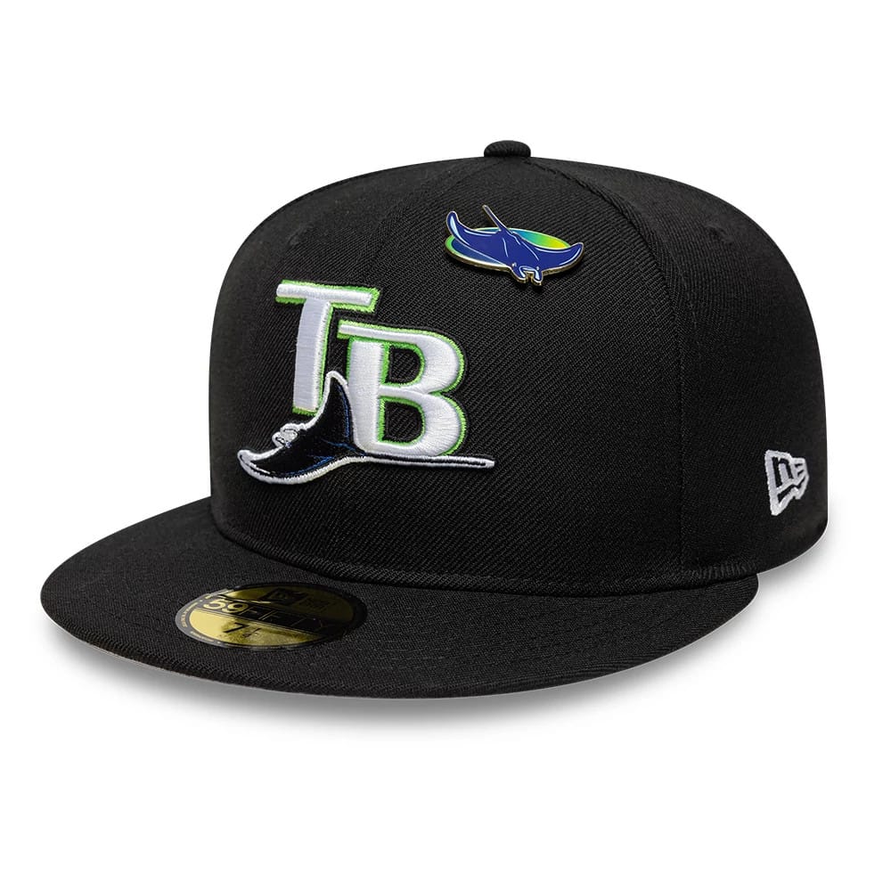 Tampa Bay Rays MLB Icon Black 59FIFTY Fitted Cap-klyvox
