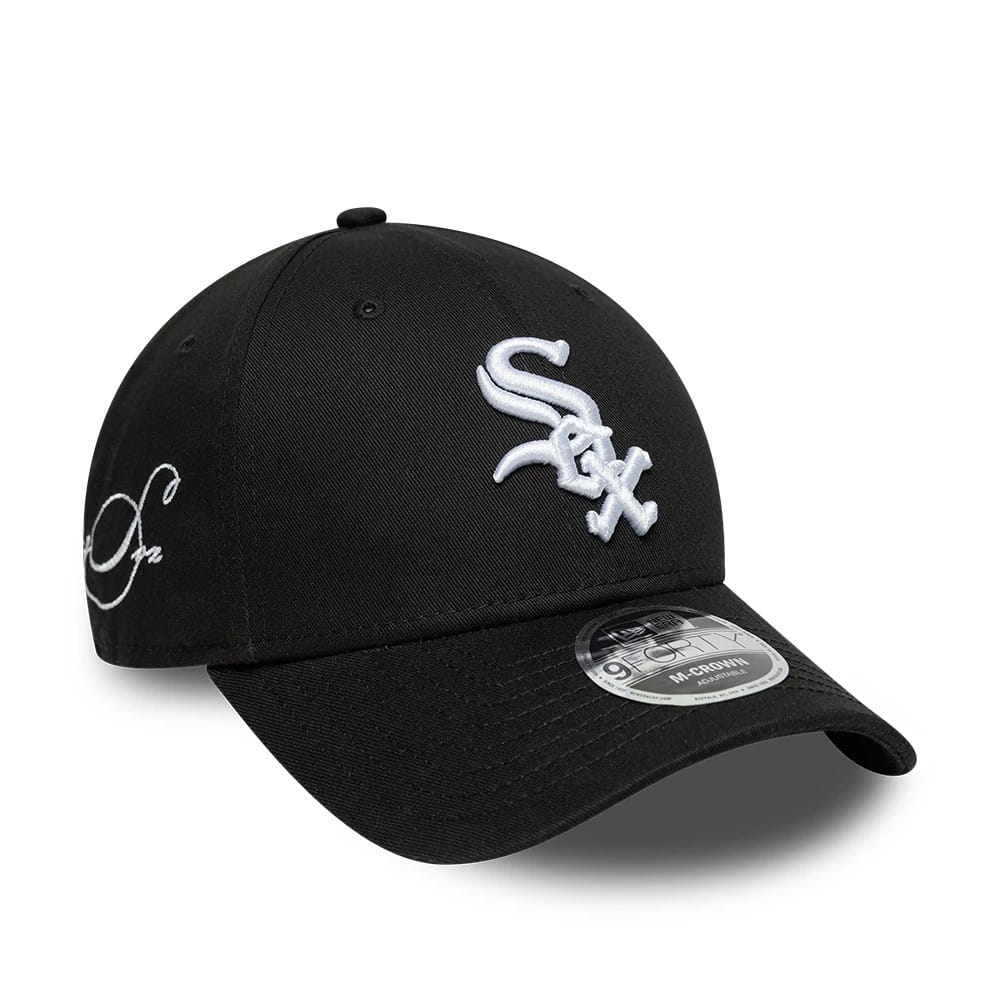 Chicago White Sox MLB Side Script Black 9FORTY M-Crown Adjustable Cap-klyvox
