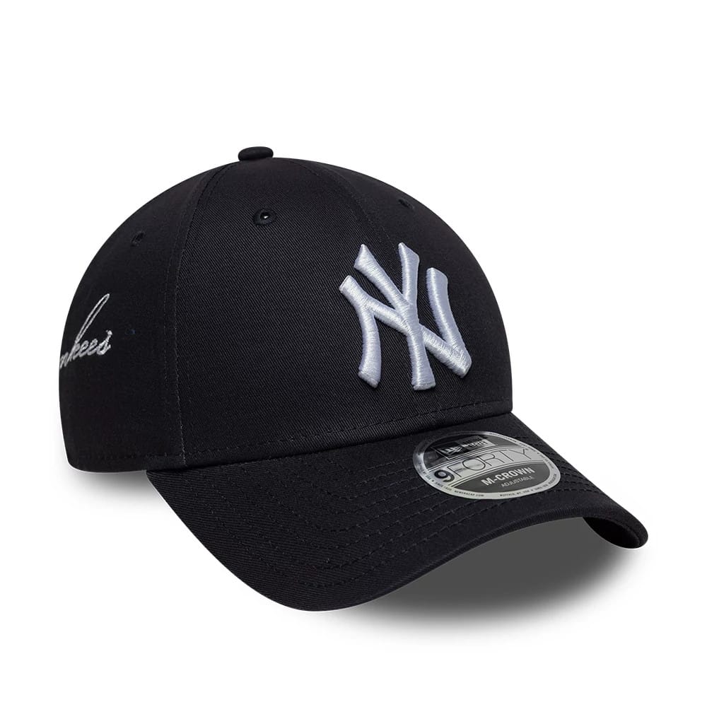 New York Yankees MLB Side Script Navy 9FORTY M-Crown Adjustable Cap-klyvox