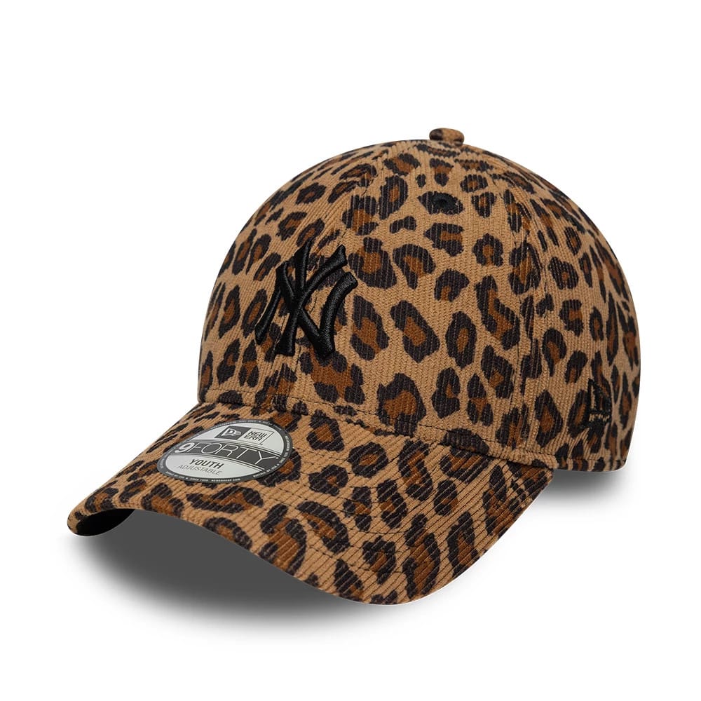 New York Yankees Youth MLB Leopard Cord Beige 9FORTY Adjustable Cap-klyvox