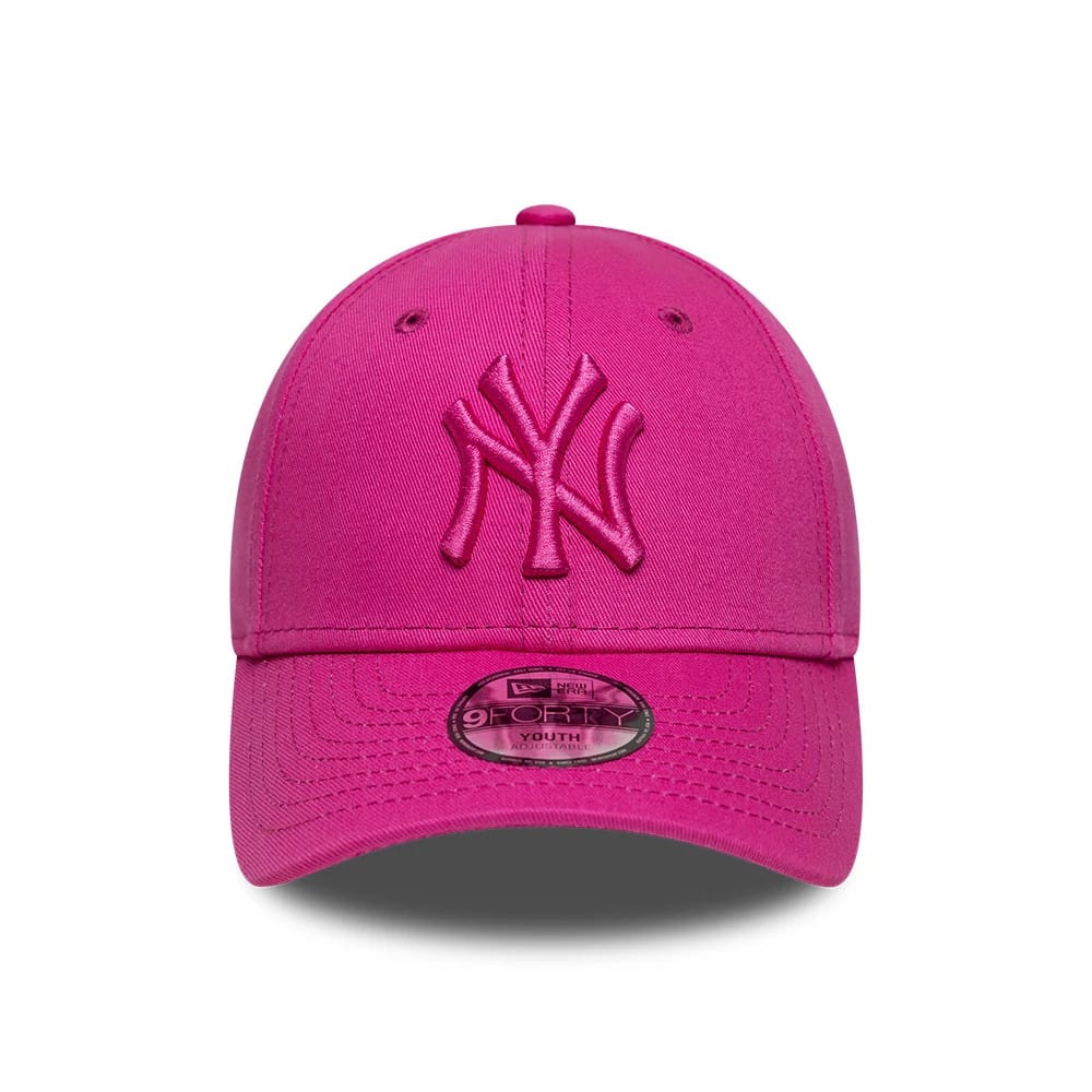 Yankees Youth MLB League Essential Bright Pink 9FORTY Adjustable Cap-klyvox