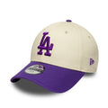 Dodgers Youth MLB League Essential Cream & Purple 9FORTY Adjustable Cap-klyvox