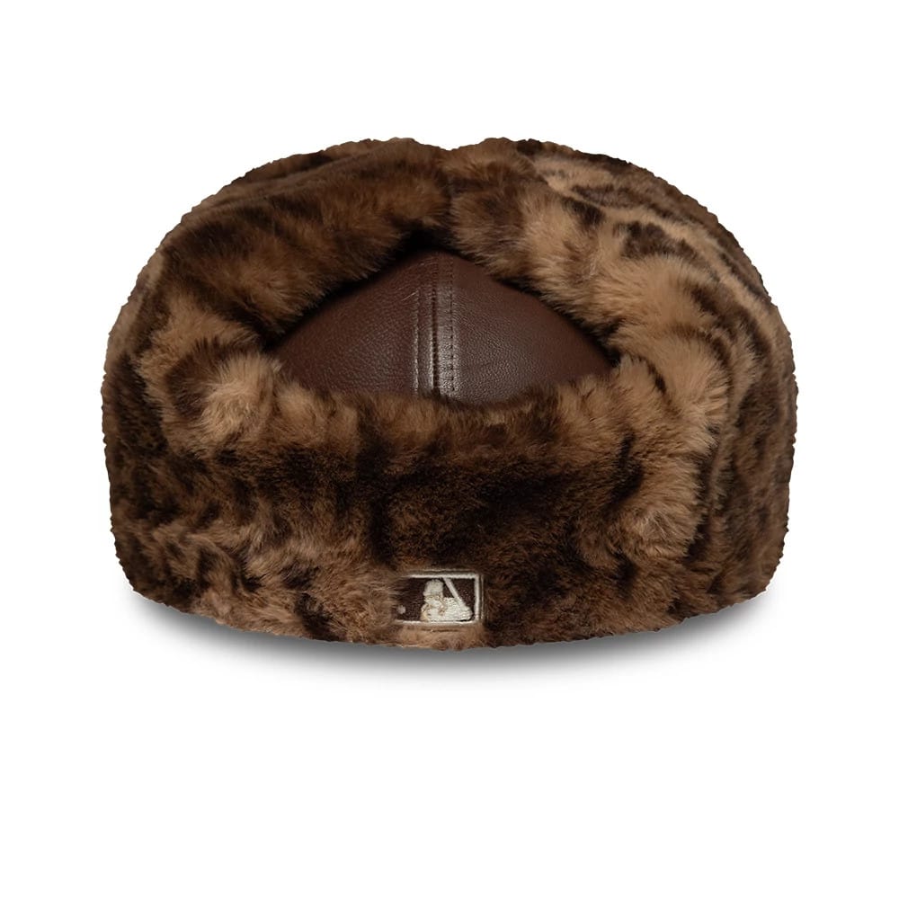 New York Yankees MLB Leather Brown Dogear 59FIFTY Fitted Cap-klyvox