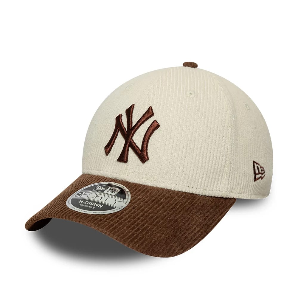 New York Yankees MLB Cord Cream & Brown 9FORTY M-Crown Adjustable Cap-klyvox