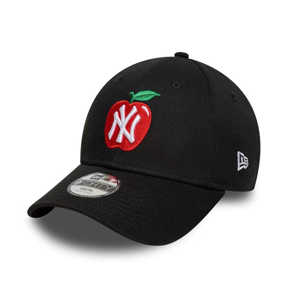 Youth MLB New York Yankees Fruit Icon Black 9FORTY Adjustable Cap-klyvox