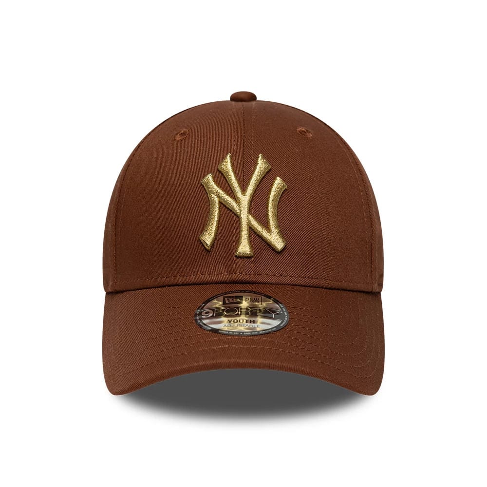 Youth New York Yankees MLB Metallic Brown 9FORTY Adjustable Cap-klyvox
