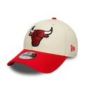Chicago Bulls NBA Colourblock Cream & Red 9FORTY Adjustable Cap-klyvox