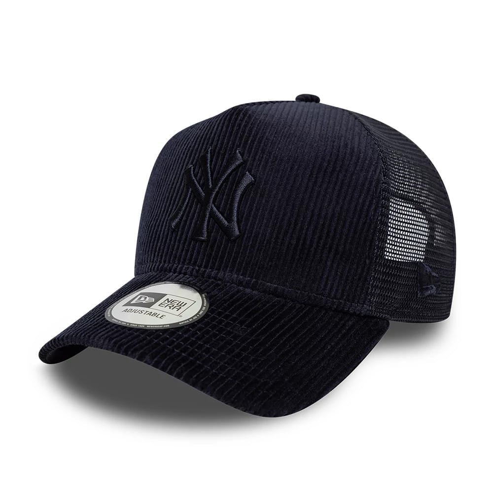 New York Yankees MLB Cord Navy 9FORTY A-Frame Trucker Adjustable Cap-klyvox