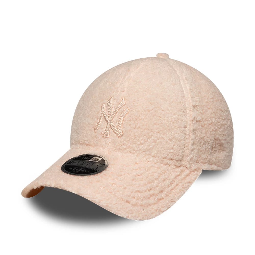 Youth Yankees MLB Winter Borg Pastel Pink 9FORTY M-Crown Adjustable Cap-klyvox