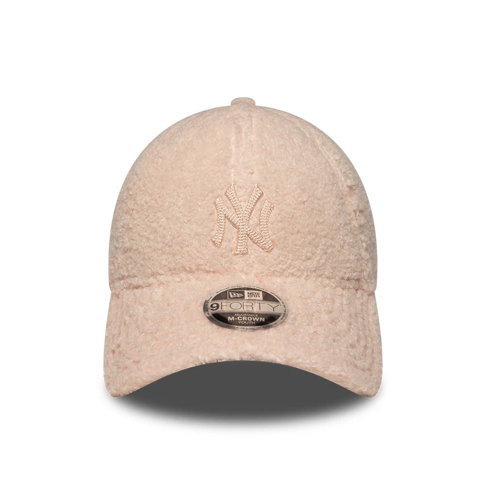 Youth Yankees MLB Winter Borg Pastel Pink 9FORTY M-Crown Adjustable Cap-klyvox