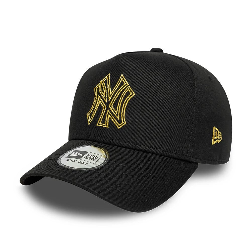 New York Yankees MLB Metallic Outline Black 9FORTY A-Frame Adjustable Cap-klyvox