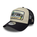 New Era Cali Licence Plate Navy 9FORTY A-Frame Trucker Adjustable Cap-klyvox