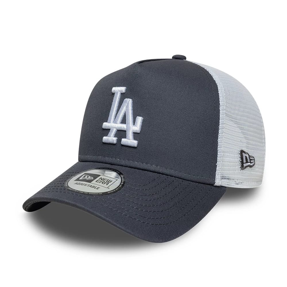 LA Dodgers MLB League Essential Grey 9FORTY A-Frame Trucker Adjustable Cap-klyvox