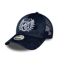Womens New Era Velour Navy 9FORTY M-Crown A-Frame Trucker Adjustable Cap-klyvox