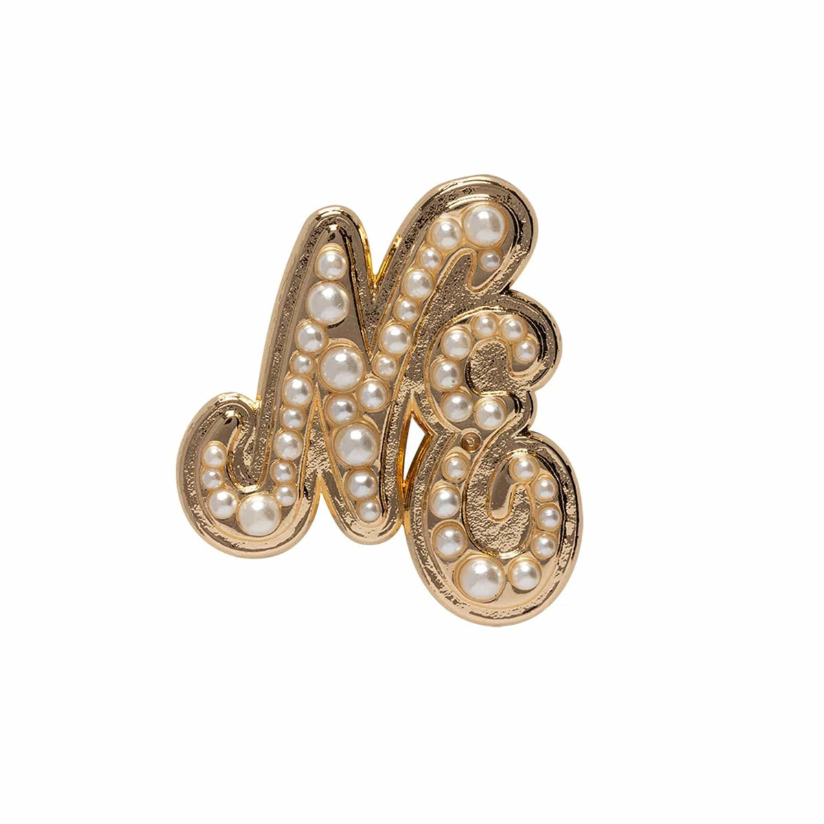 New Era Faux Pearl Gold Pin Badge-klyvox