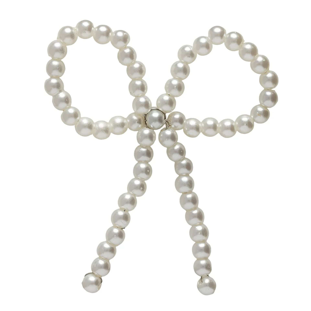 New Era Faux Pearl Bow White Pin Badge-klyvox