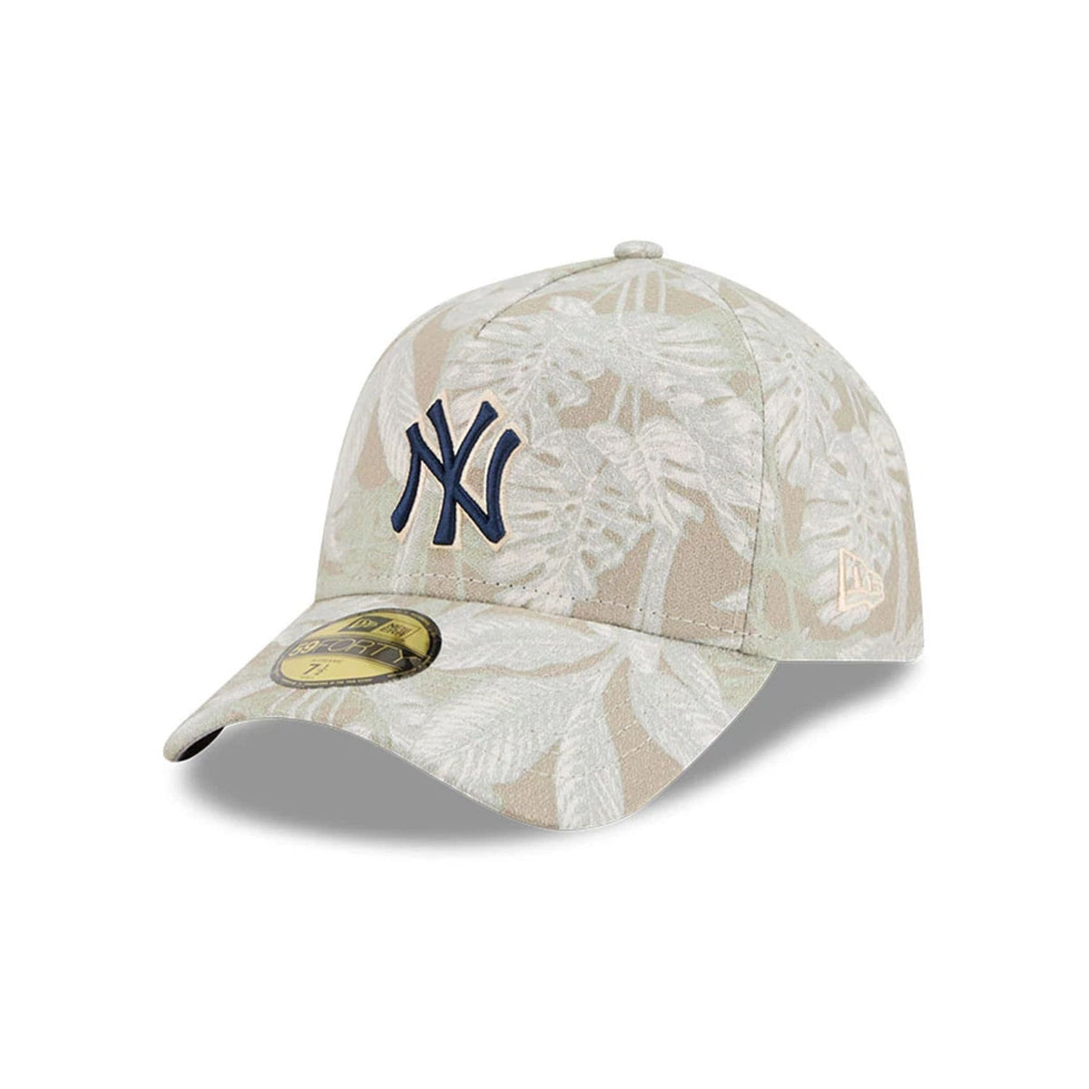 New York Yankees MLB Leafy Palm Light Beige 59FORTY A-Frame Fitted Cap-klyvox